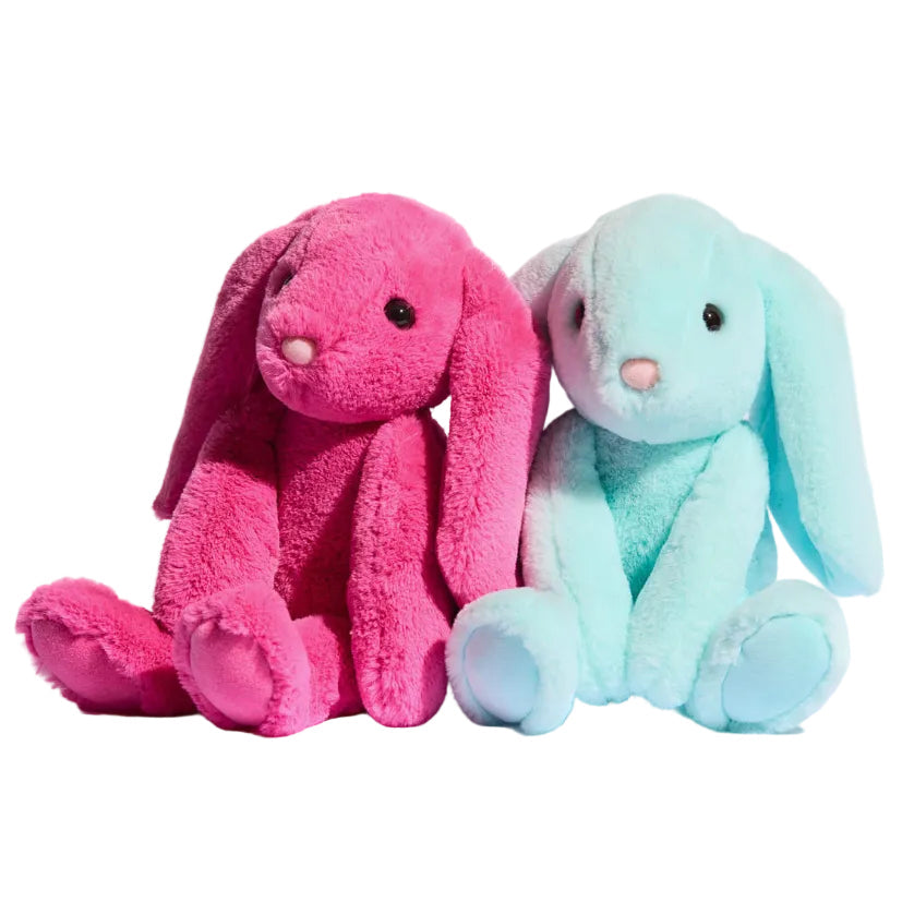Iris Floppy Bunny Peluche douce en forme de lapin turquoise - Jouet à câliner