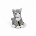 Peluche de chat gris tigré Tabbie, assise