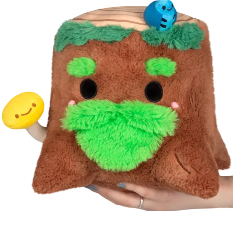 Mini souche d'arbre en peluche douce, jouet en peluche de la forêt