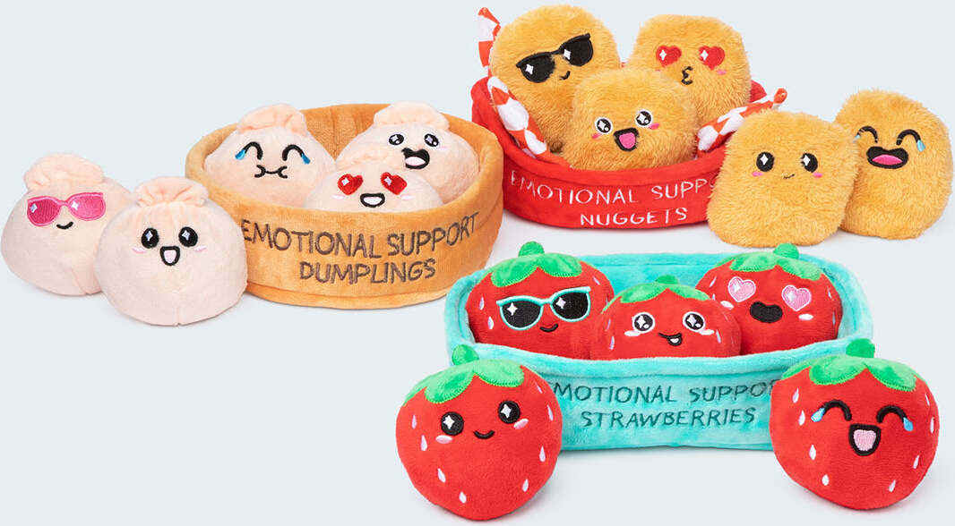 Lot de jouets en peluche de soutien émotionnel kawaii en forme de boulettes de nourriture mignonne