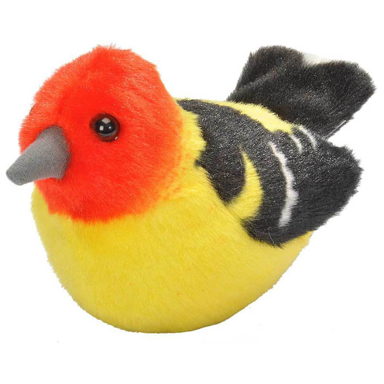 Tangara occidental en peluche, oiseau en peluche avec son authentique