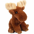 Mini peluche orignal en peluche, position assise, marron